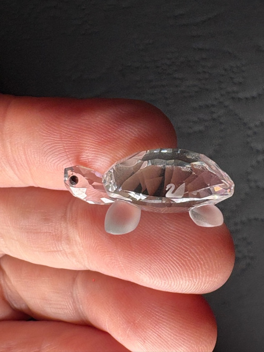 Mini Swarovski Turtle/Tortoise Figurine – Clear Faceted Crystal Collectible